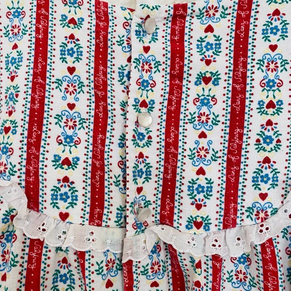 Lanz of Salzburg Womens Classic Flannel Tyrolean Cotton Eyelet Nightgown - Picture 10 of 11